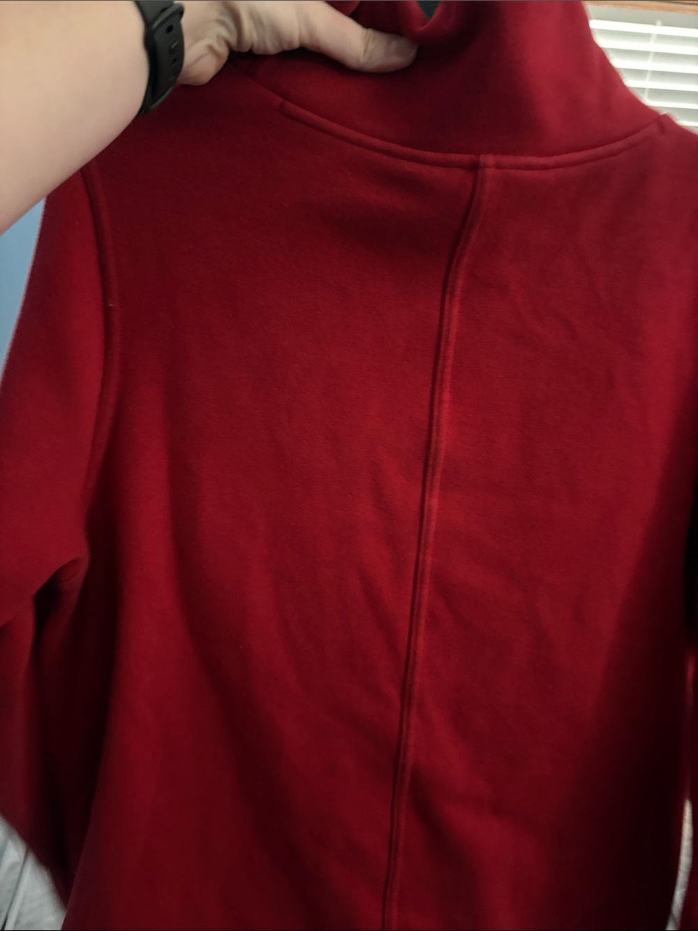Women's Red Funnel Neck Sweater - Picture 9 of 9